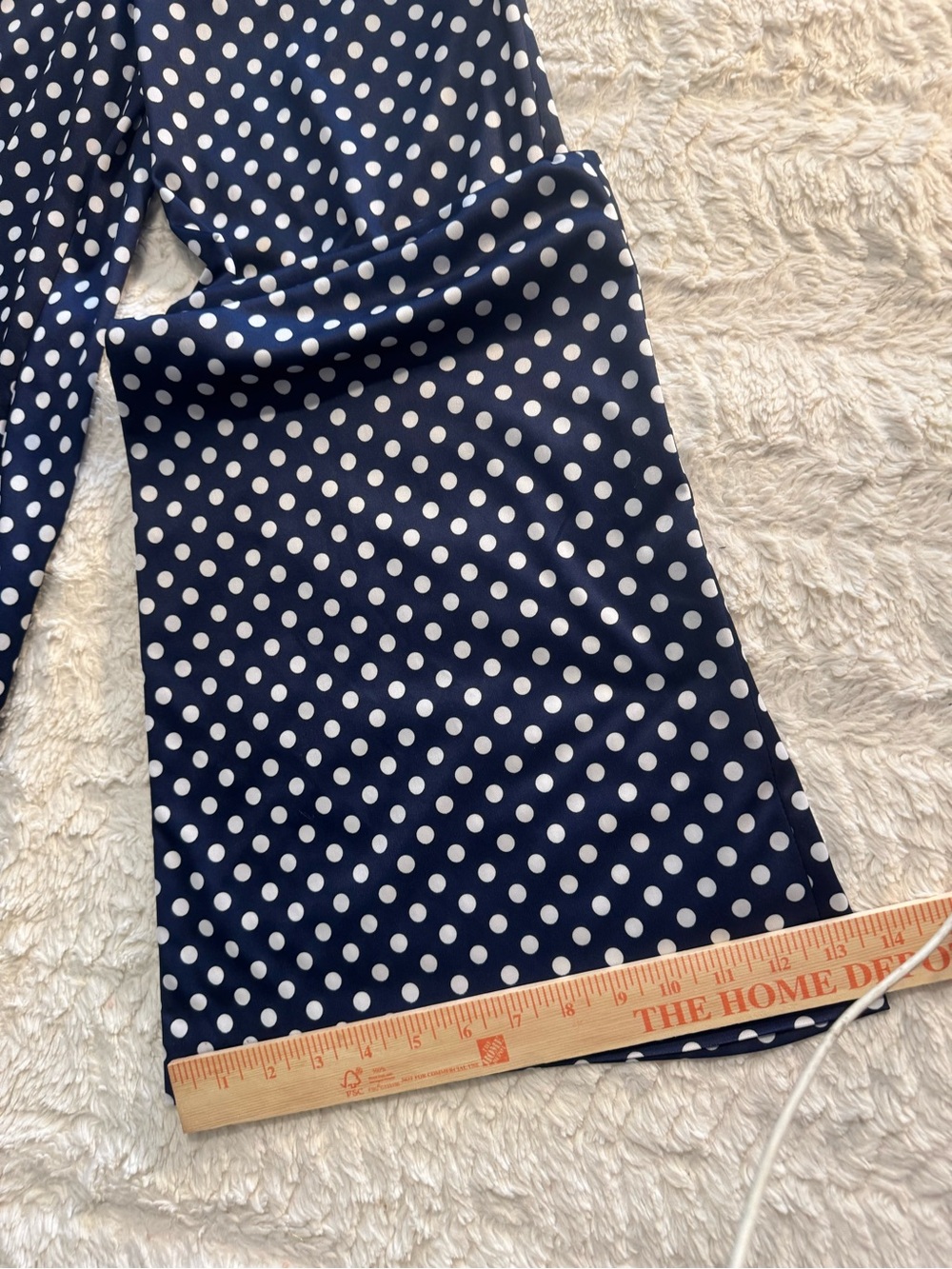 Vintage 70s Polka Dot Wide Leg Jumpsuit Tie Waist Disco Mod - Picture 3 of 9